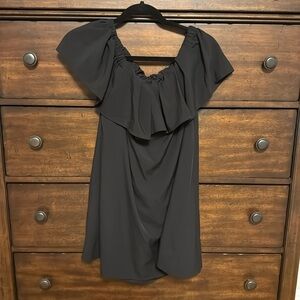 Off The Shoulder Black Mini Dress